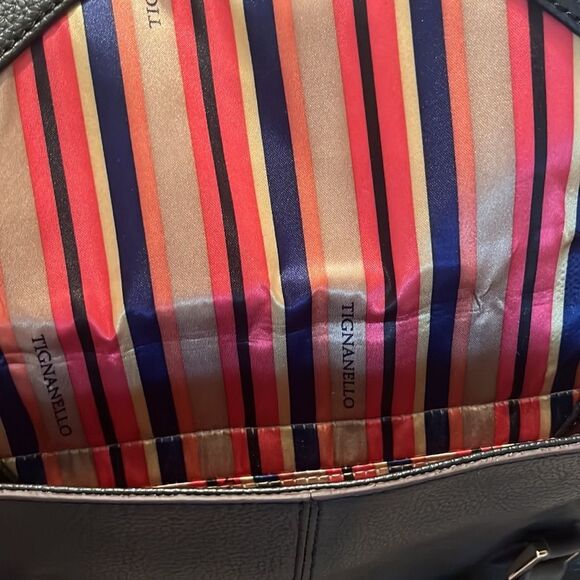 Tignanello Black Leather Pebbled Shoulder Bag Women’s Handbag - Picture 9 of 9